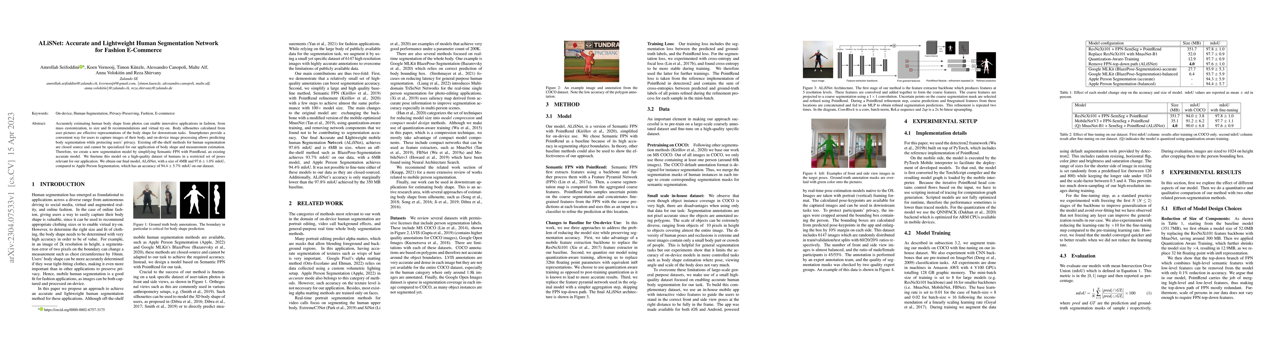 Thumbnail for ALiSNet: Accurate and Lightweight Human Segmentation Network for Fashion
  E-Commerce