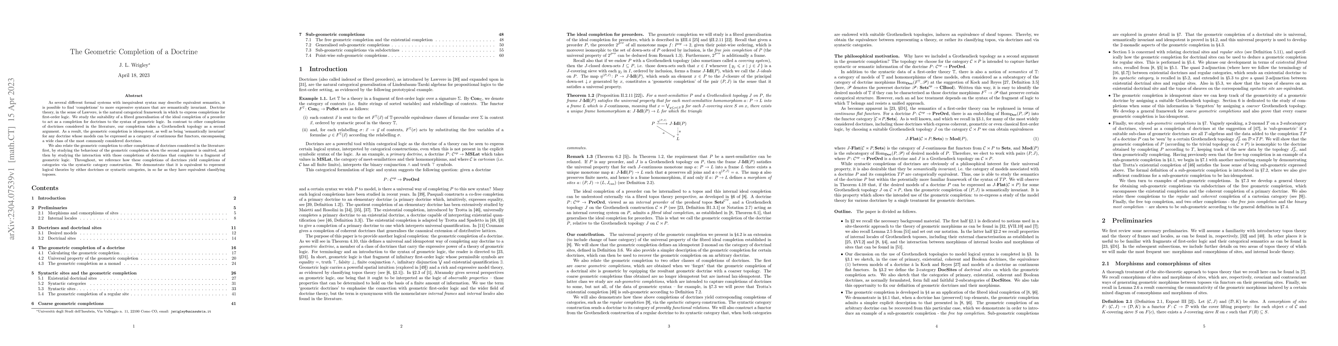 Thumbnail for The Geometric Completion of a Doctrine