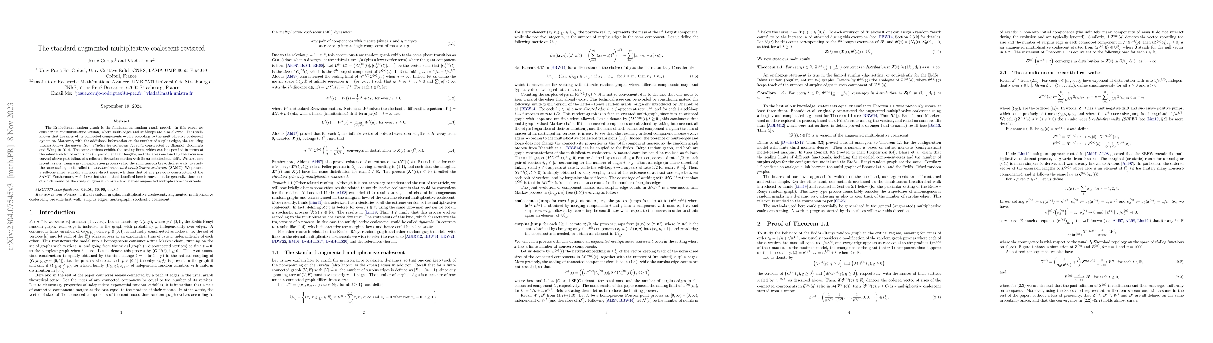 Thumbnail for The standard augmented multiplicative coalescent revisited