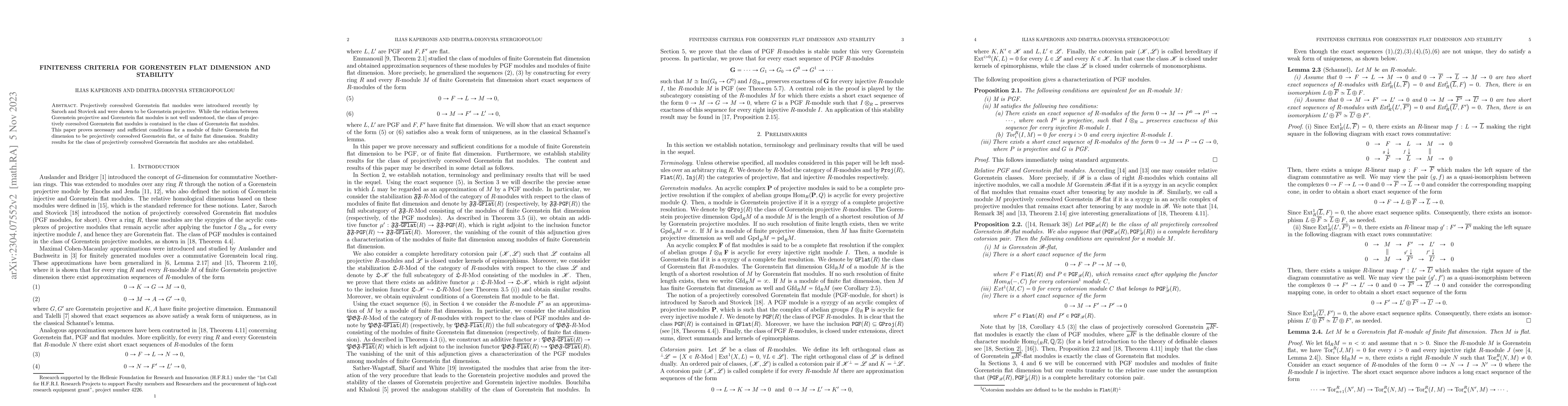 Thumbnail for Finiteness criteria for Gorenstein flat dimension and stability
