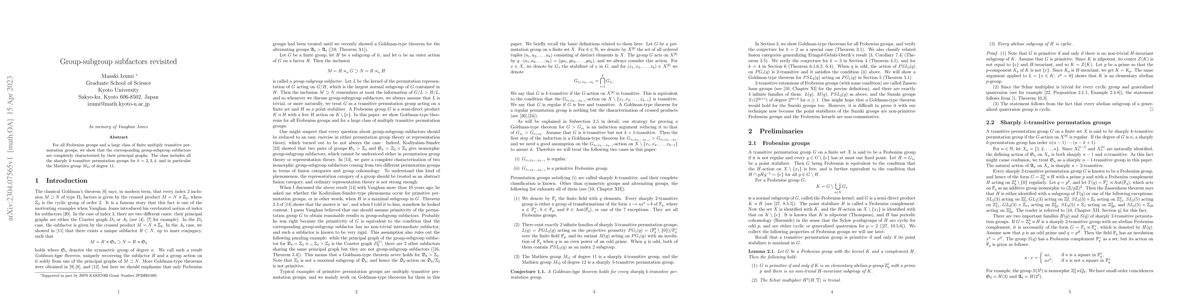 Thumbnail for Group-subgroup subfactors revisited