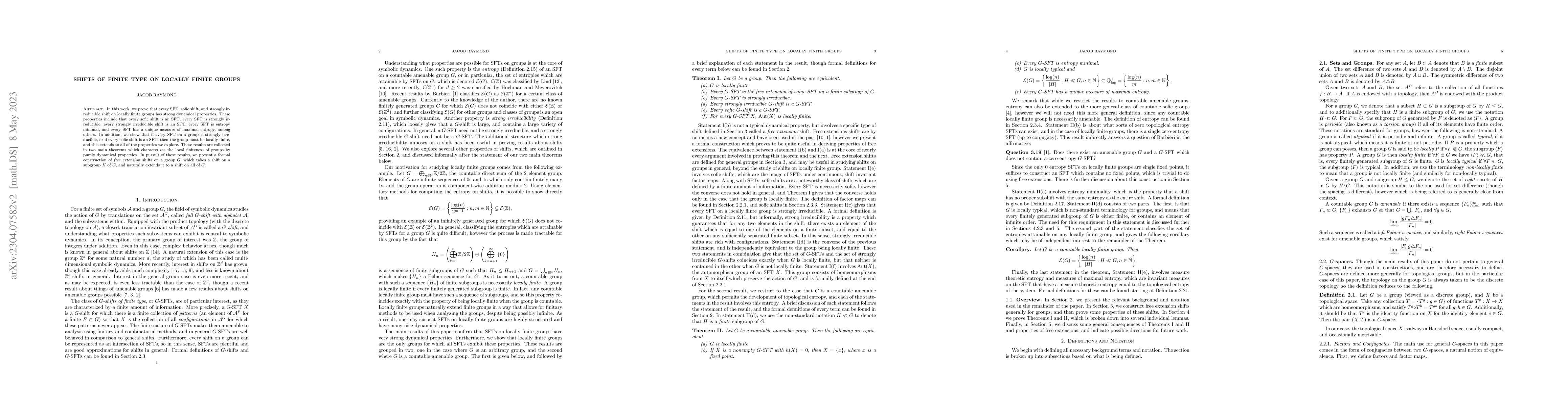 Thumbnail for Shifts of Finite Type on Locally Finite Groups