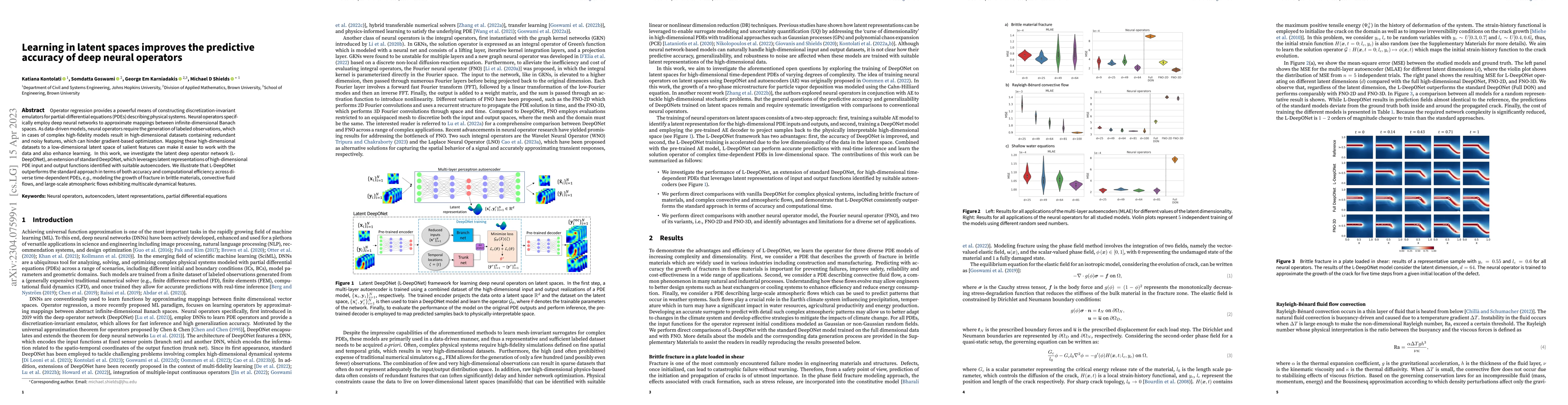 Thumbnail for Learning in latent spaces improves the predictive accuracy of deep
  neural operators