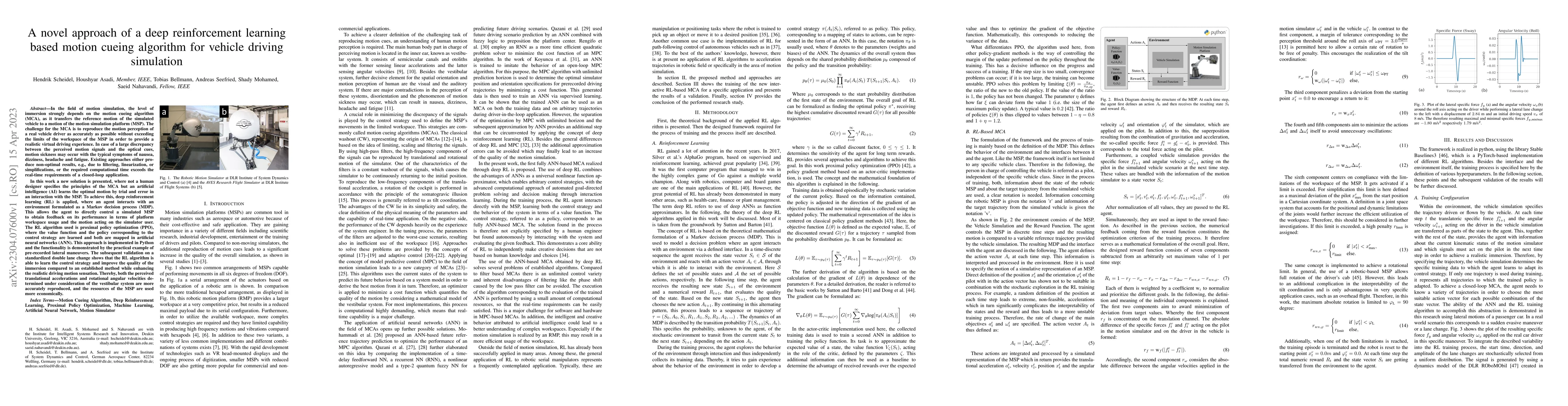 Thumbnail for A novel approach of a deep reinforcement learning based motion cueing
  algorithm for vehicle driving simulation