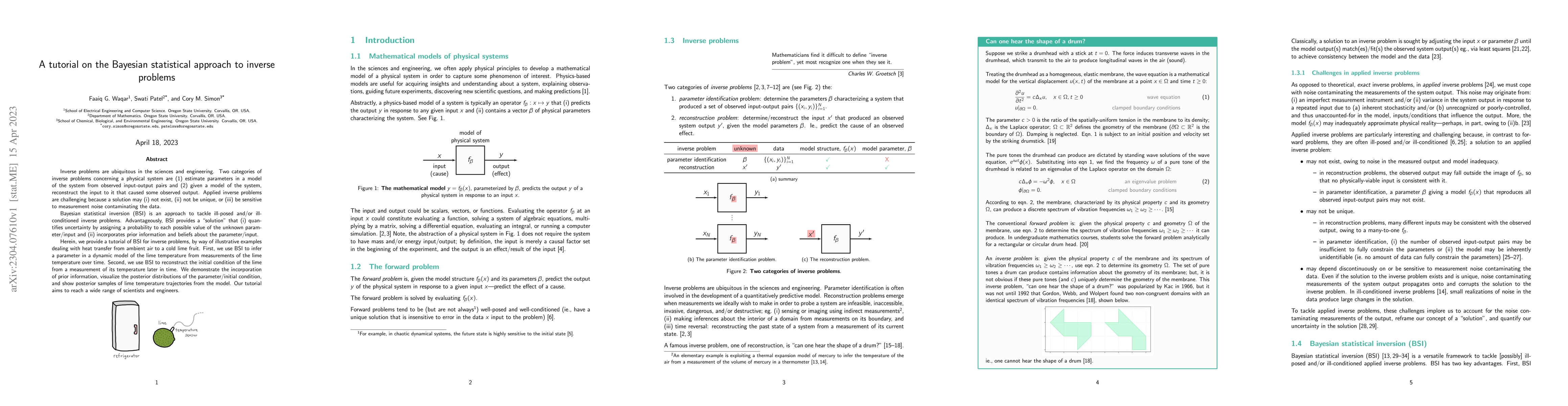 Thumbnail for A tutorial on the Bayesian statistical approach to inverse problems