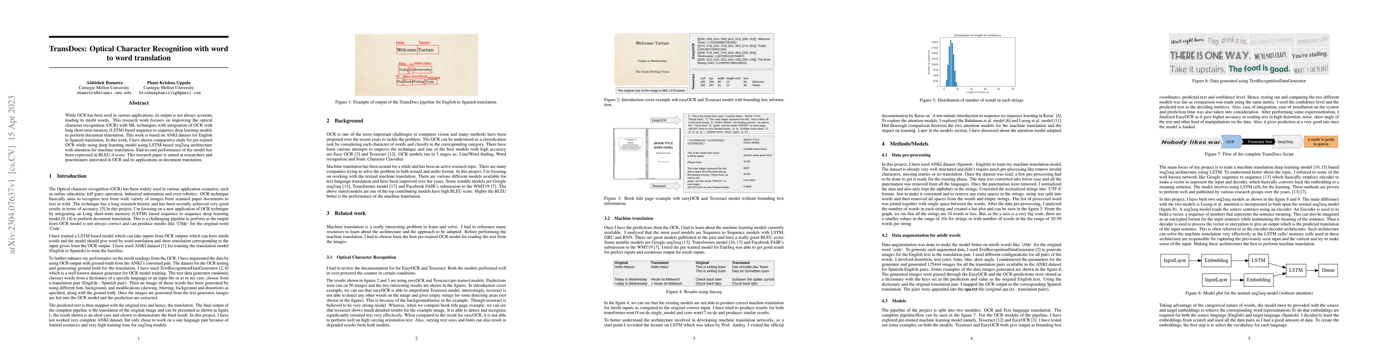 Thumbnail for TransDocs: Optical Character Recognition with word to word translation