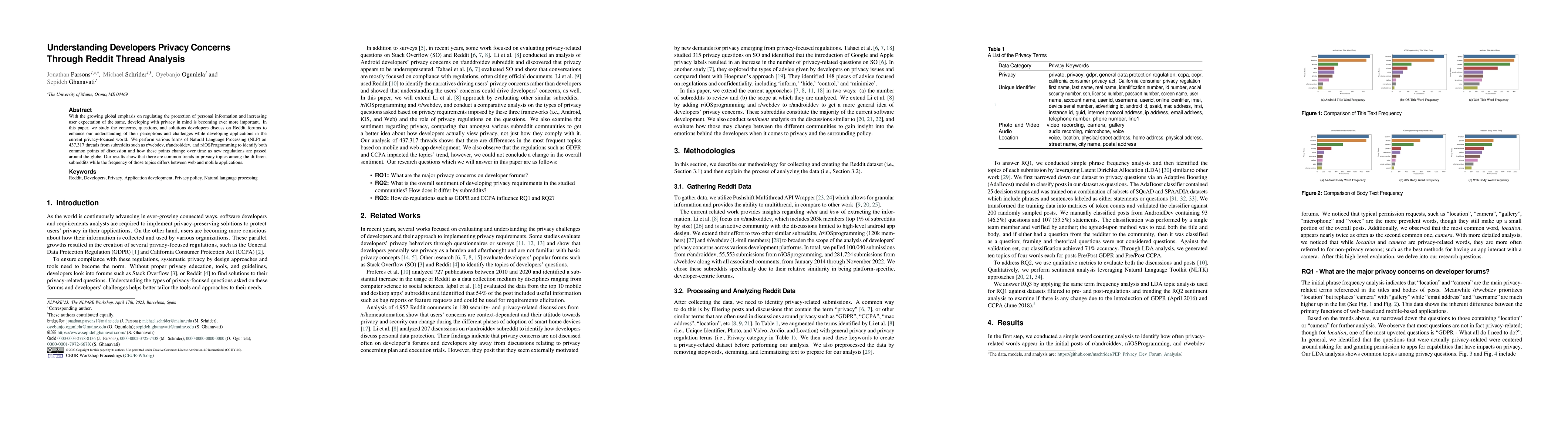 Thumbnail for Understanding Developers Privacy Concerns Through Reddit Thread Analysis