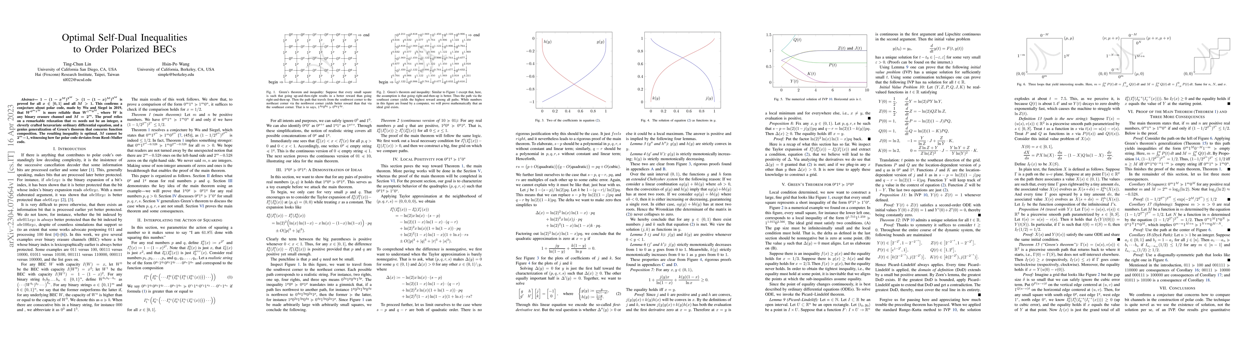Thumbnail for Optimal Self-Dual Inequalities to Order Polarized BECs