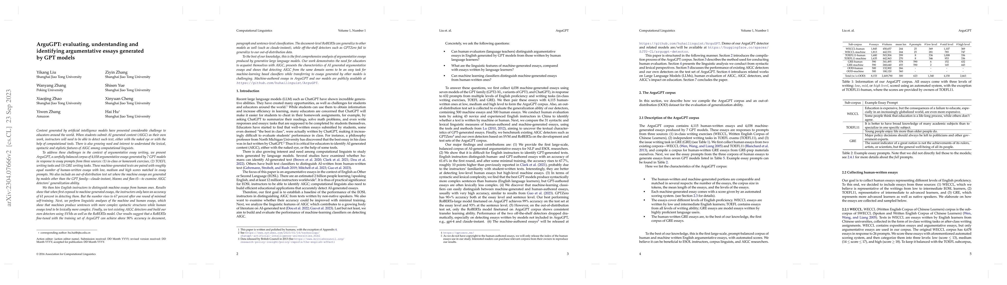 Thumbnail for ArguGPT: evaluating, understanding and identifying argumentative essays
  generated by GPT models