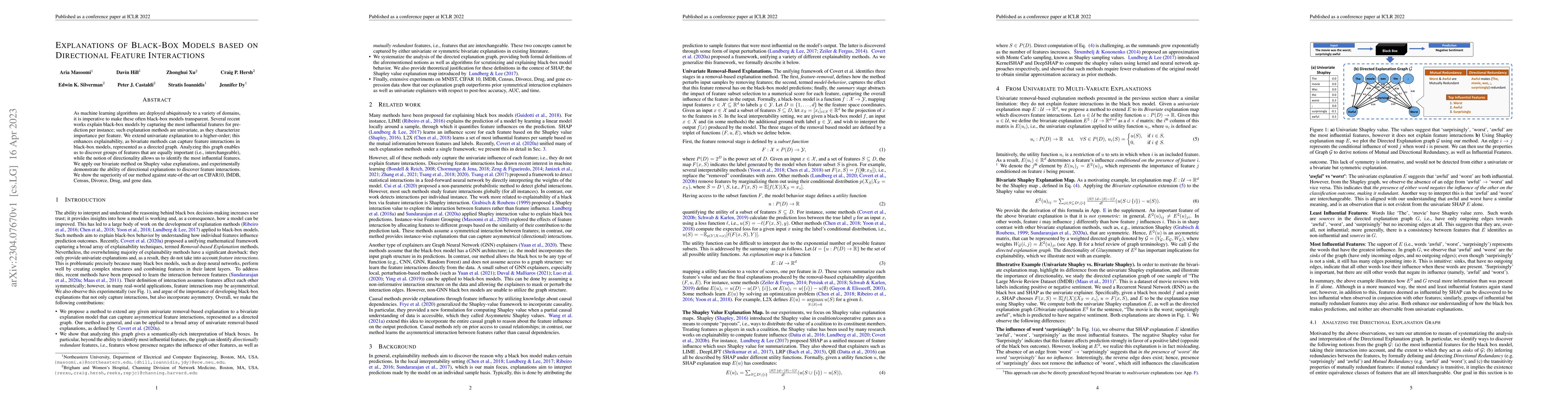 Thumbnail for Explanations of Black-Box Models based on Directional Feature
  Interactions
