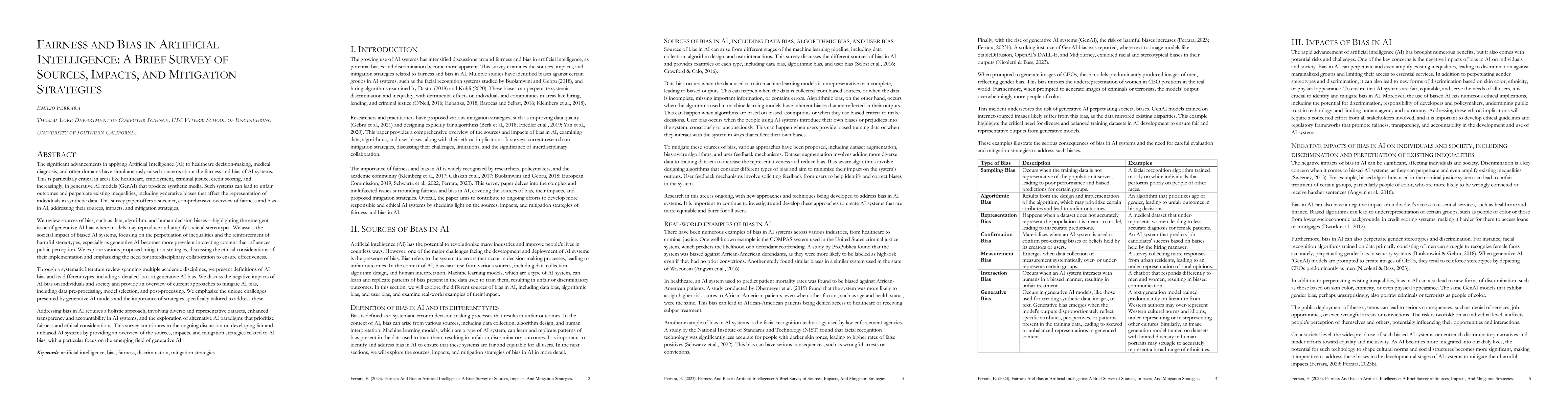 Thumbnail for Fairness And Bias in Artificial Intelligence: A Brief Survey of Sources,
  Impacts, And Mitigation Strategies