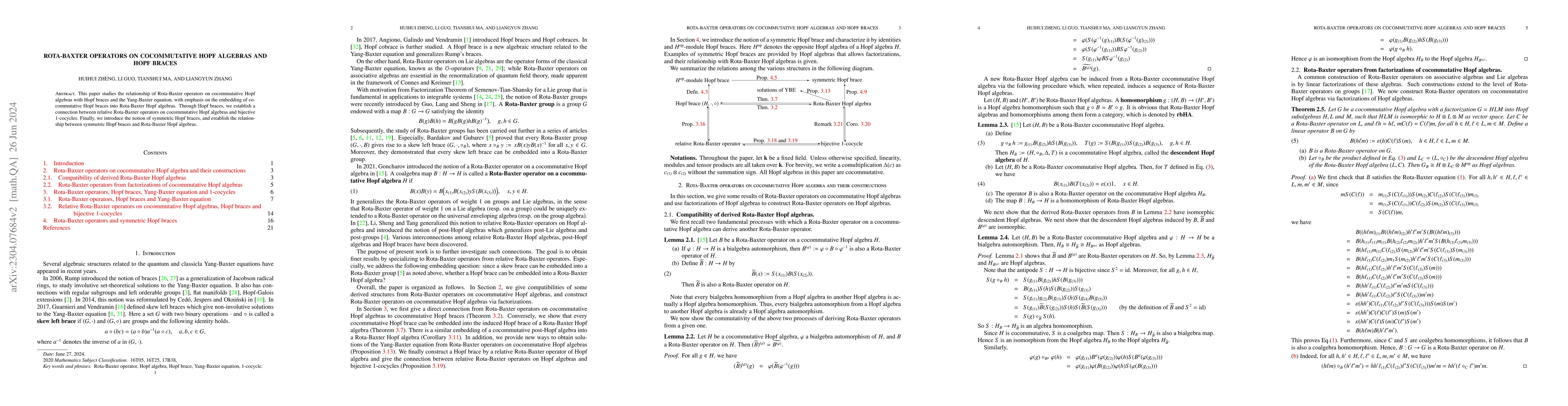 Thumbnail for Rota-Baxter operators on cocommutative Hopf algebras and Hopf braces