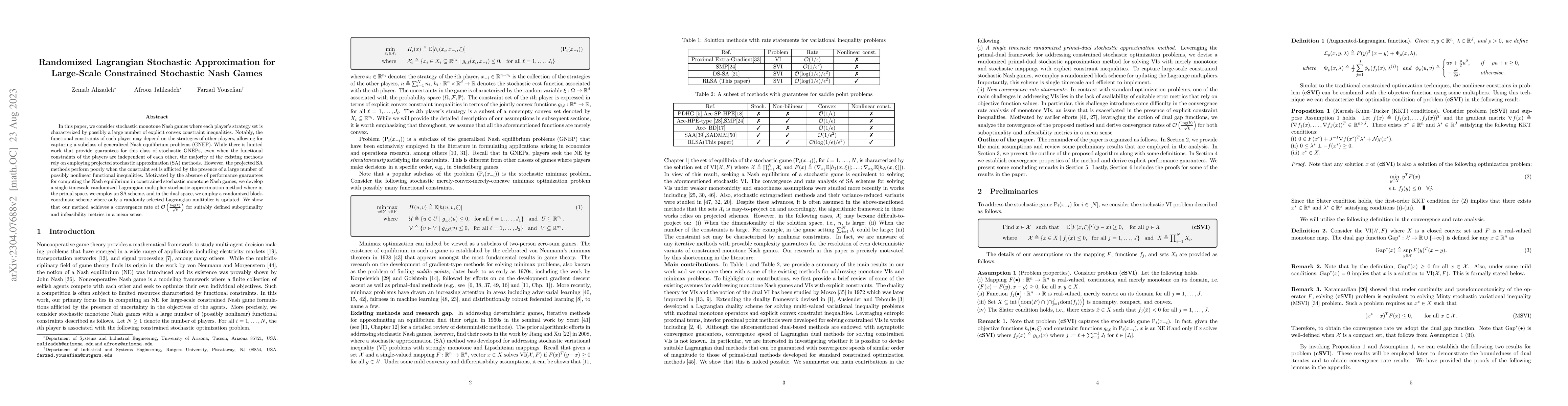 Thumbnail for Randomized Lagrangian Stochastic Approximation for Large-Scale
  Constrained Stochastic Nash Games