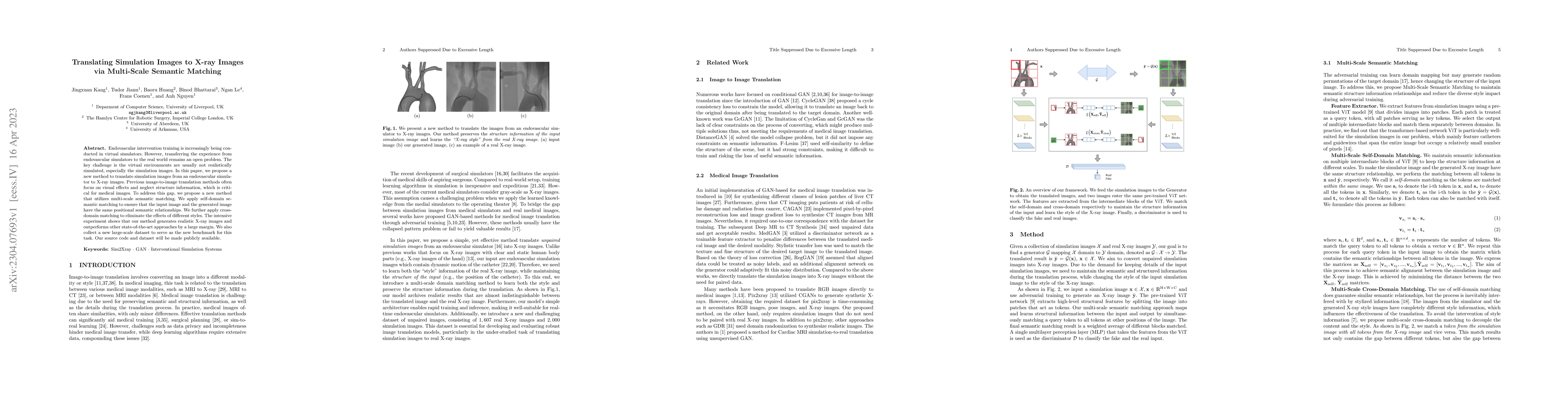 Thumbnail for Translating Simulation Images to X-ray Images via Multi-Scale Semantic
  Matching