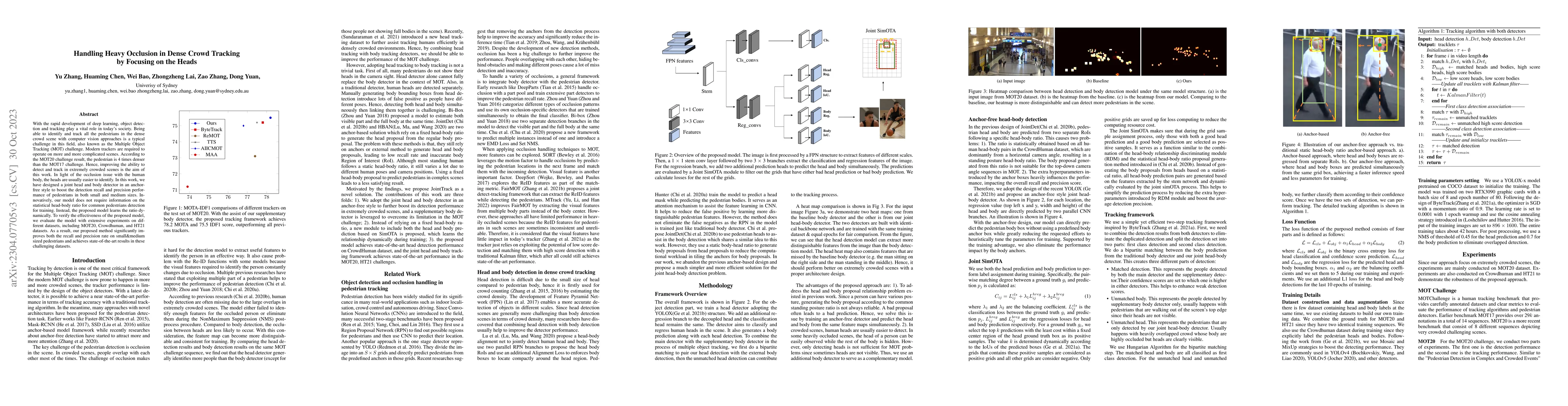 Thumbnail for Handling Heavy Occlusion in Dense Crowd Tracking by Focusing on the
  Heads