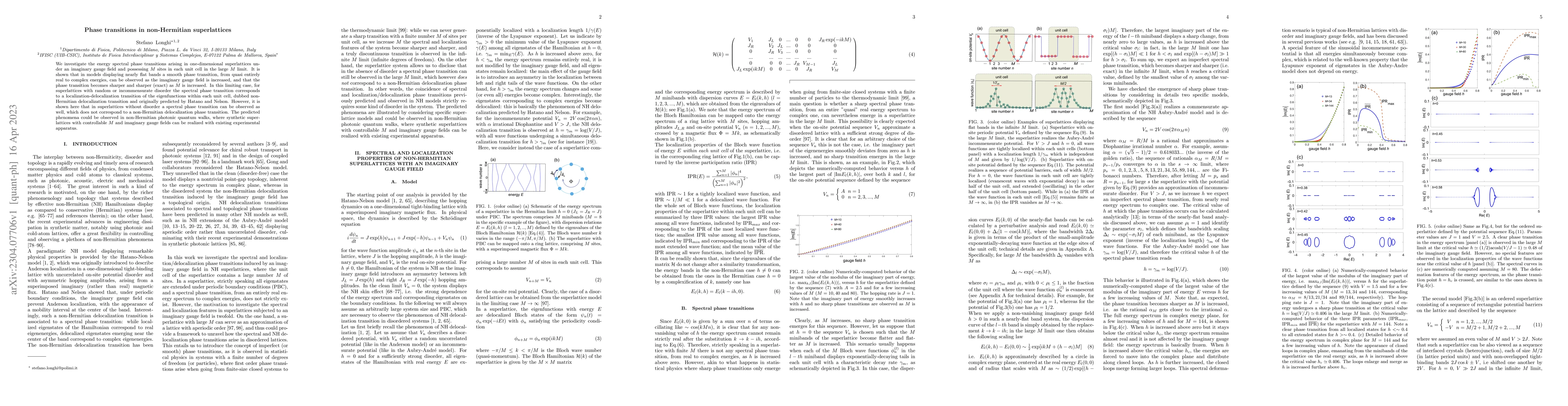 Thumbnail for Phase transitions in non-Hermitian superlattices