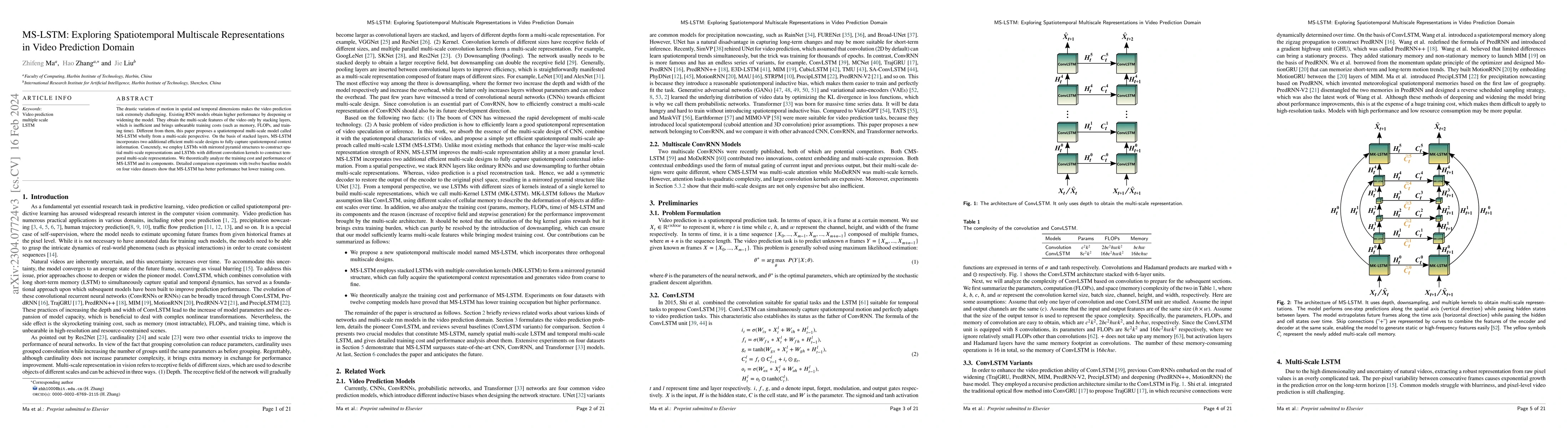 Thumbnail for MS-LSTM: Exploring Spatiotemporal Multiscale Representations in Video
  Prediction Domain