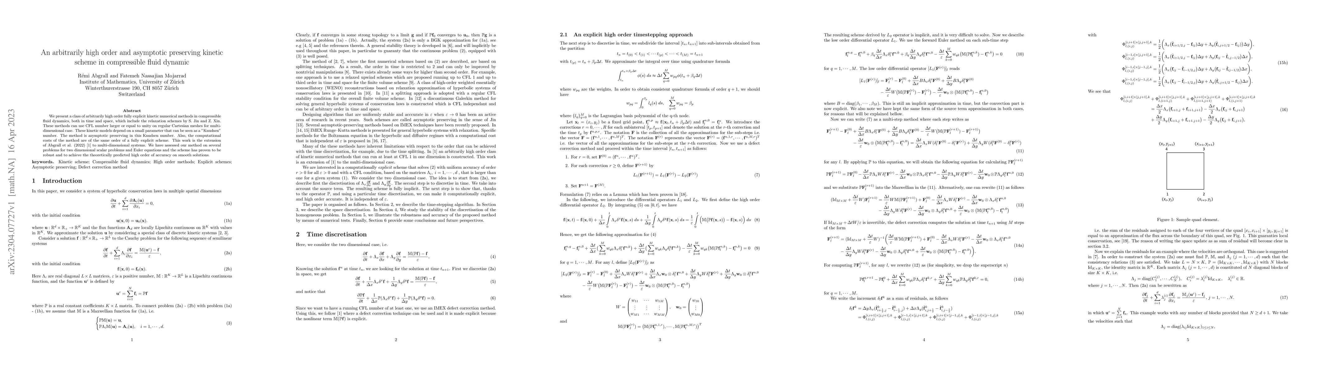 Thumbnail for An arbitrarily high order and asymptotic preserving kinetic scheme in
  compressible fluid dynamic