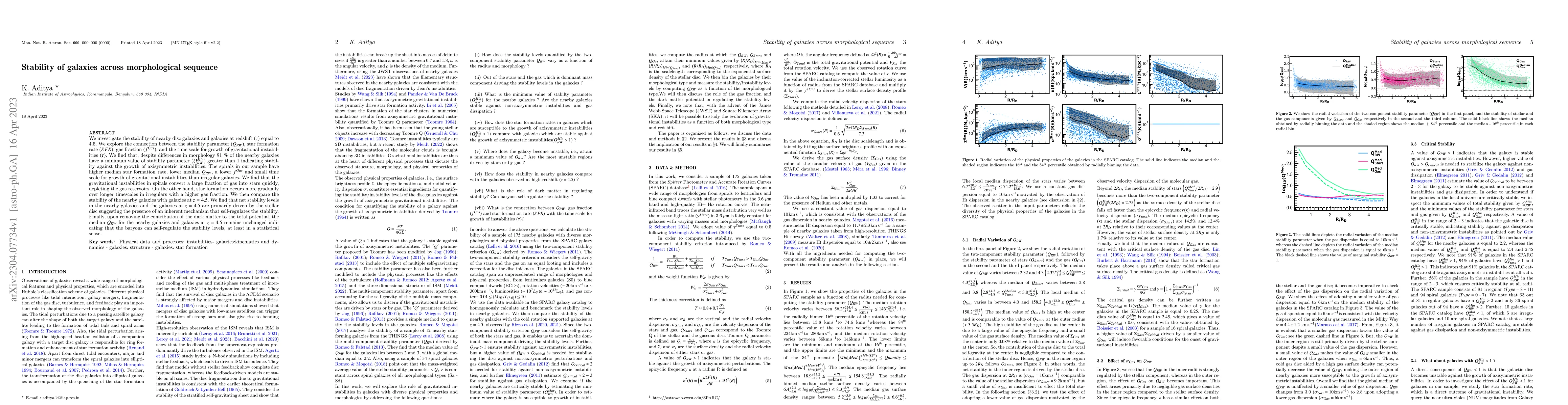 Thumbnail for Stability of galaxies across morphological sequence