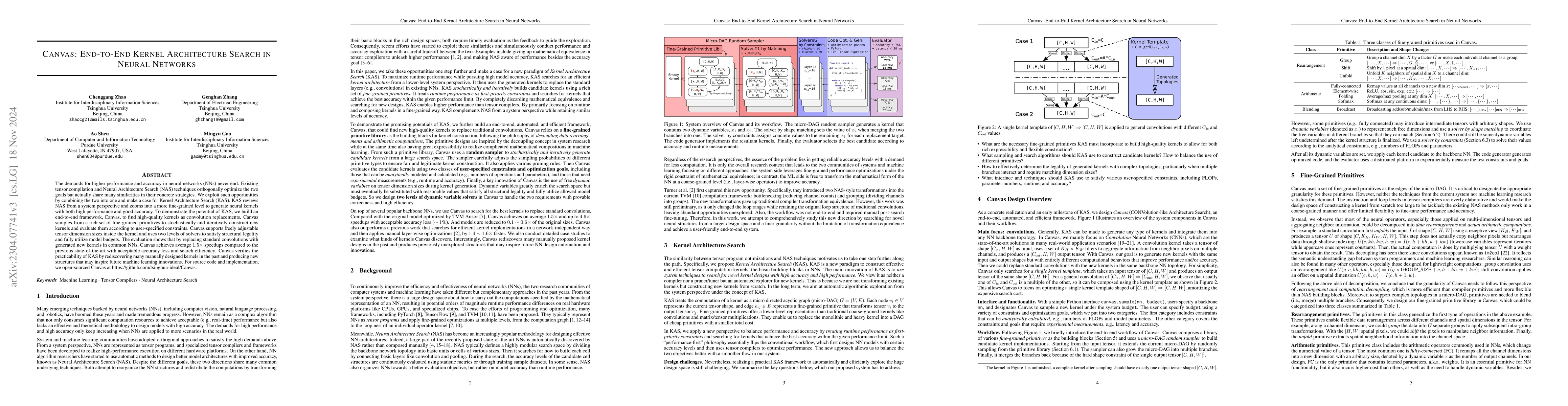 Thumbnail for Canvas: End-to-End Kernel Architecture Search in Neural Networks
