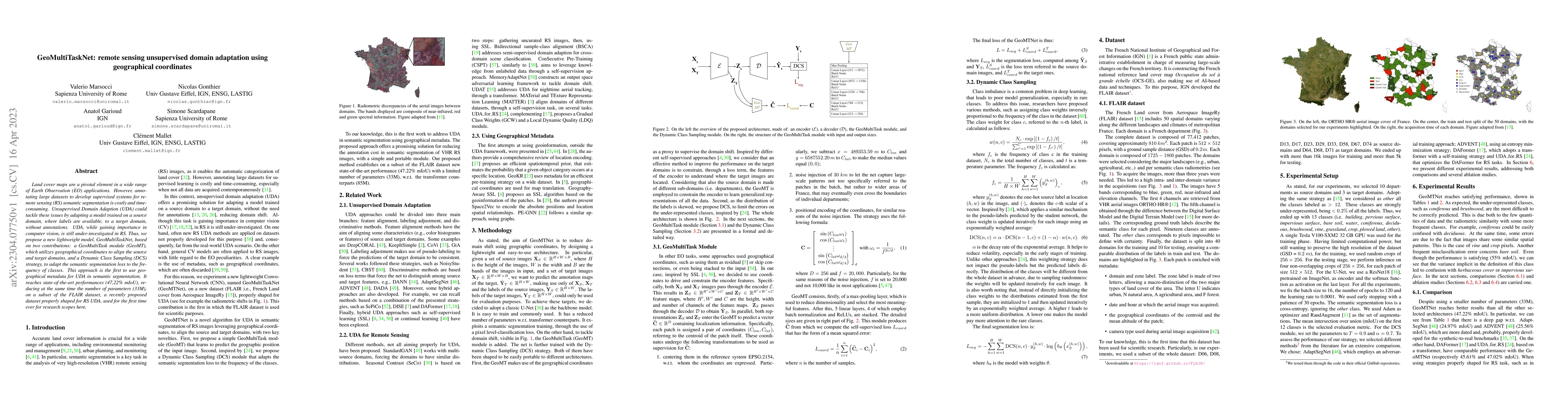 Thumbnail for GeoMultiTaskNet: remote sensing unsupervised domain adaptation using
  geographical coordinates