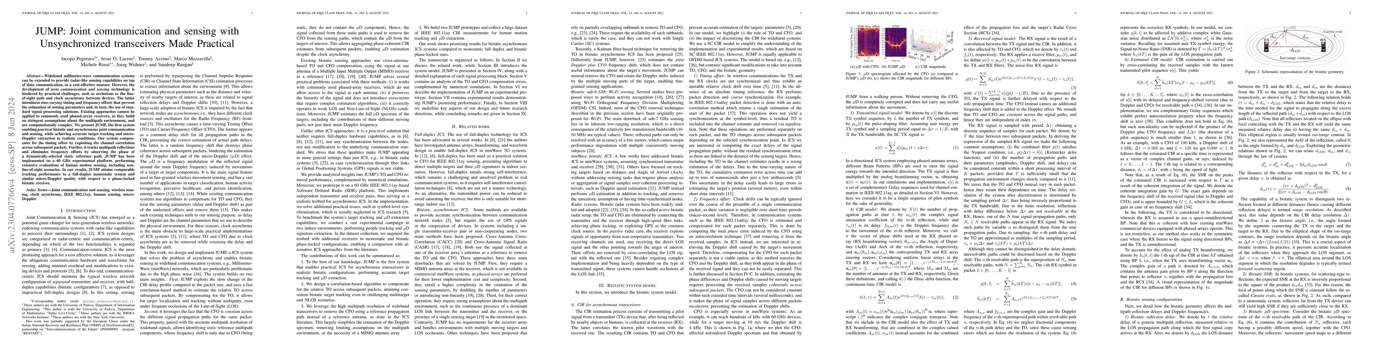 Thumbnail for JUMP: Joint communication and sensing with Unsynchronized transceivers
  Made Practical