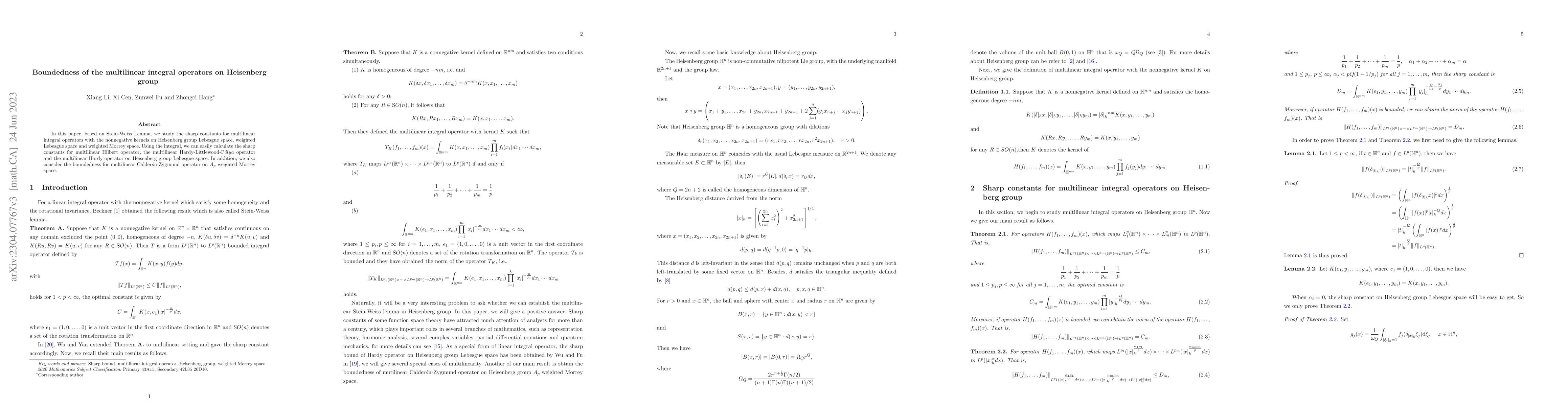 Thumbnail for Boundedness of the multilinear integral operators on Heisenberg group