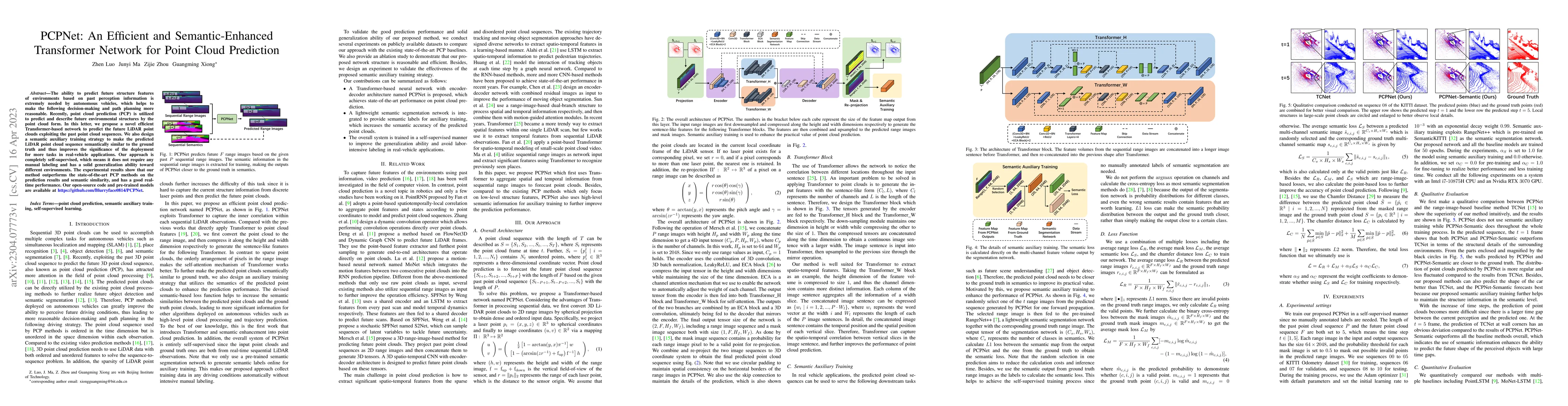 Thumbnail for PCPNet: An Efficient and Semantic-Enhanced Transformer Network for Point
  Cloud Prediction