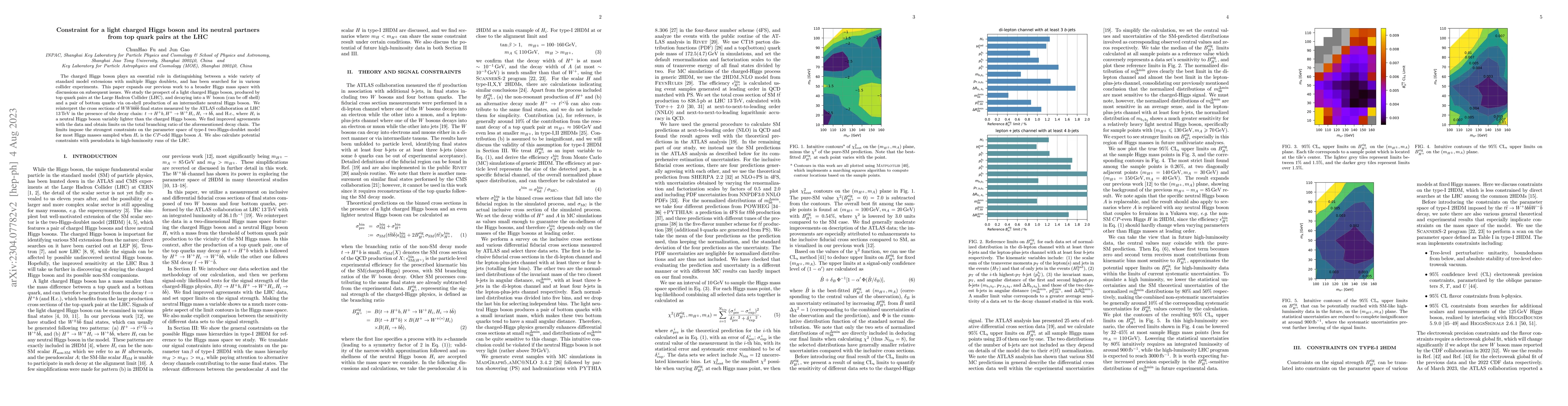 Thumbnail for Constraint for a light charged Higgs boson and its neutral partners from
  top quark pairs at the LHC
