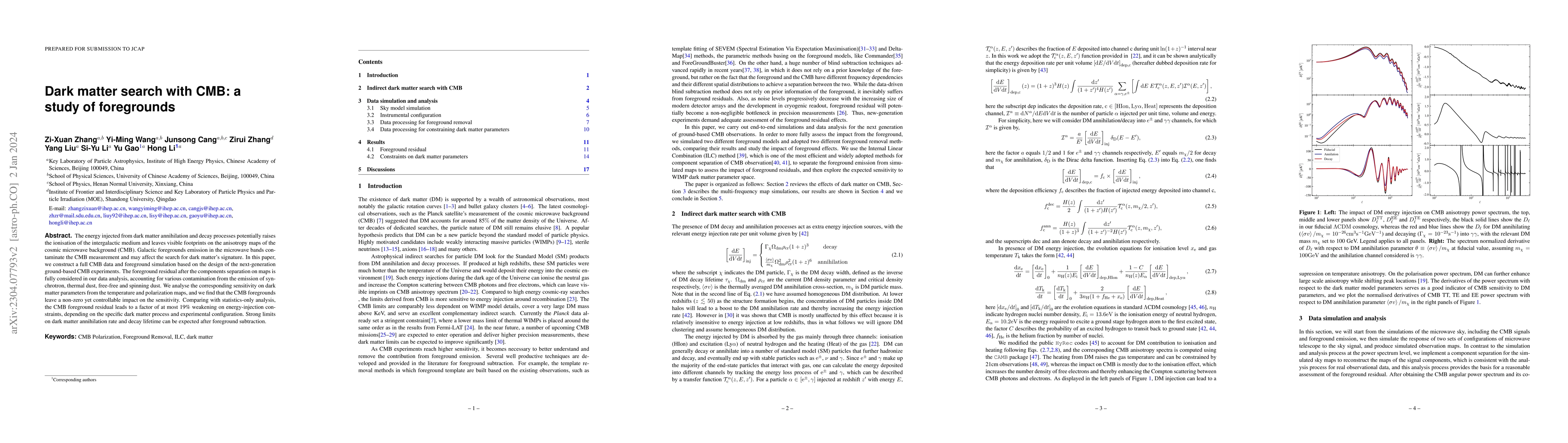 Thumbnail for Dark matter search with CMB: a study of foregrounds