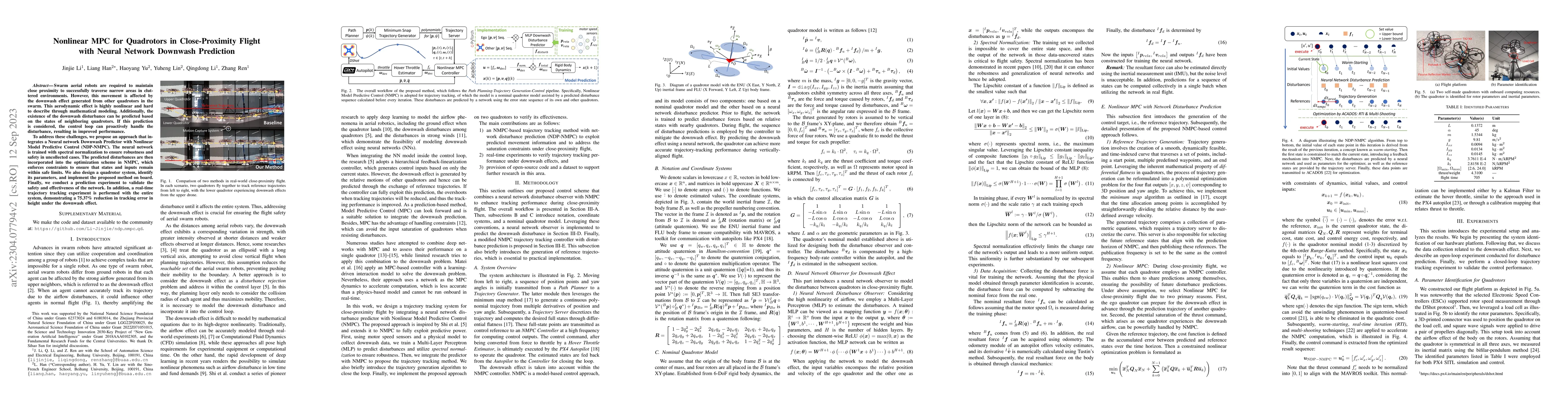 Thumbnail for Nonlinear MPC for Quadrotors in Close-Proximity Flight with Neural
  Network Downwash Prediction