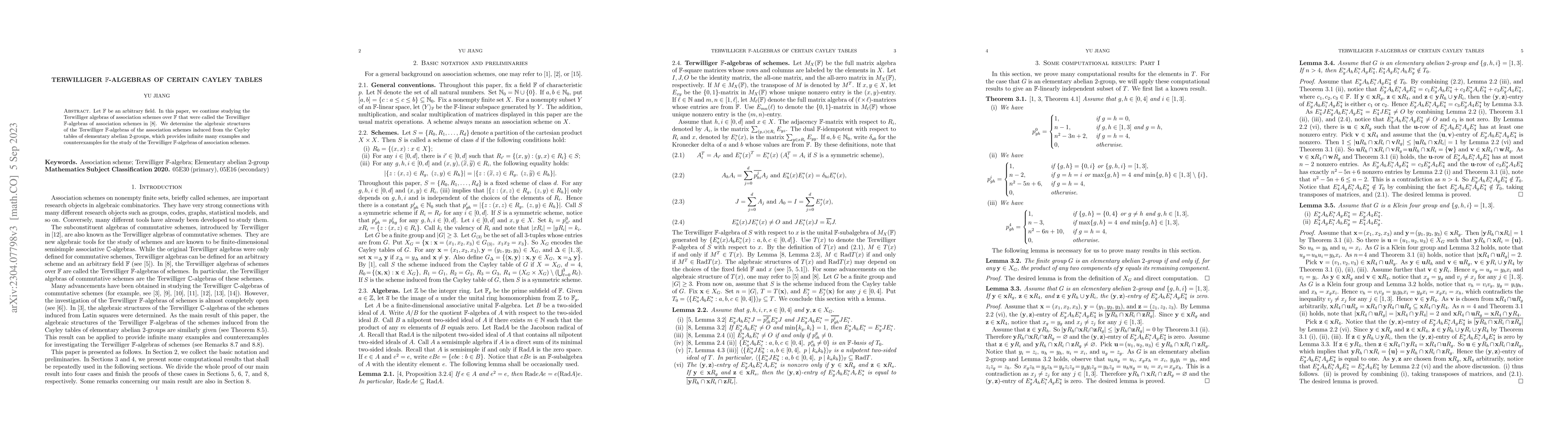 Thumbnail for Terwilliger $\mathbb{F}$-algebras of certain Cayley tables