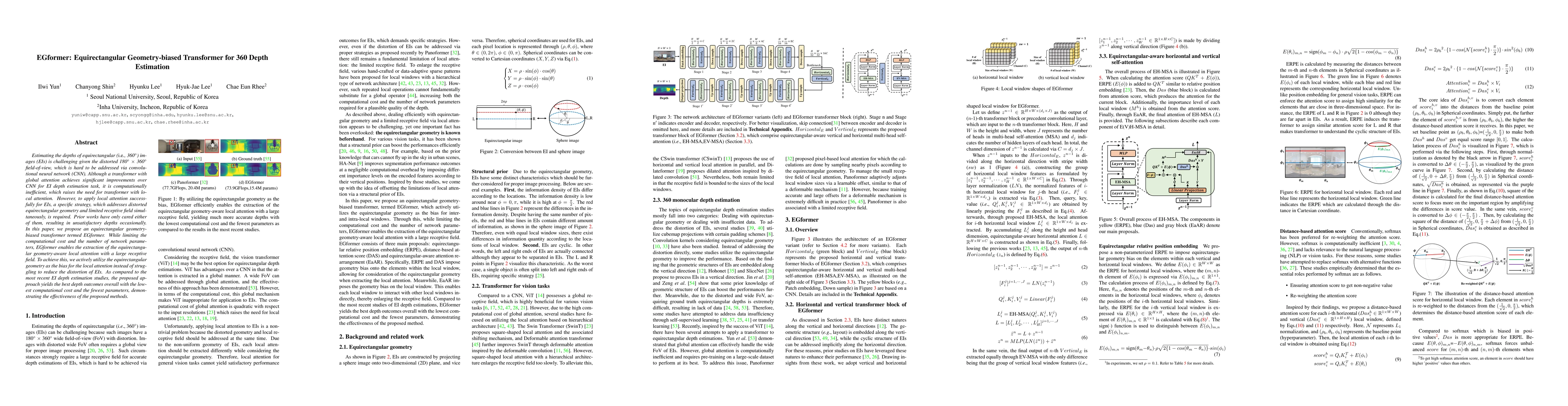 Thumbnail for EGformer: Equirectangular Geometry-biased Transformer for 360 Depth
  Estimation