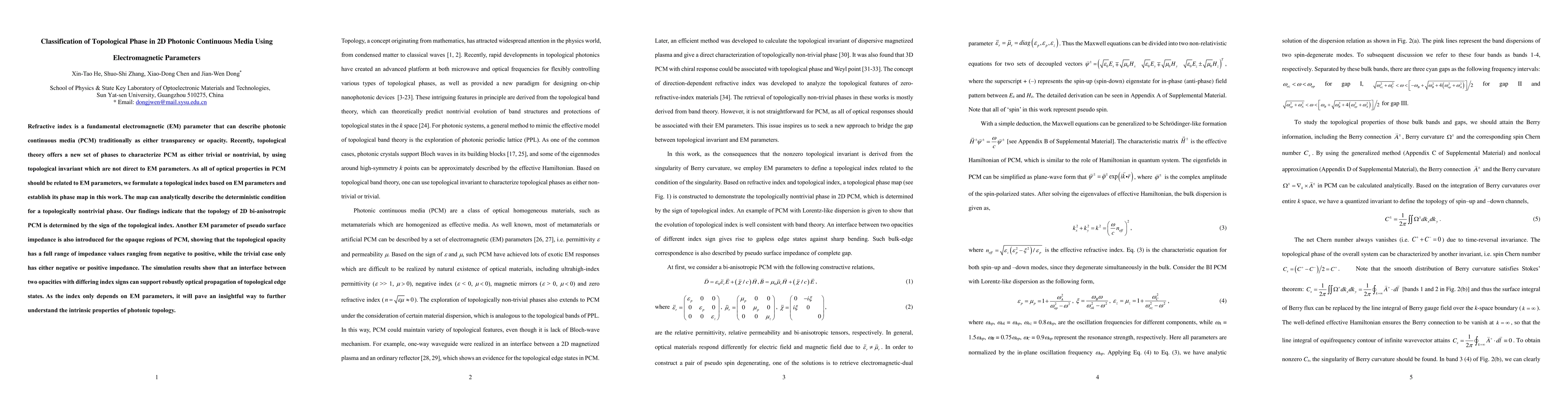Thumbnail for Classification of Topological Phase in 2D Photonic Continuous Media
  Using Electromagnetic Parameters