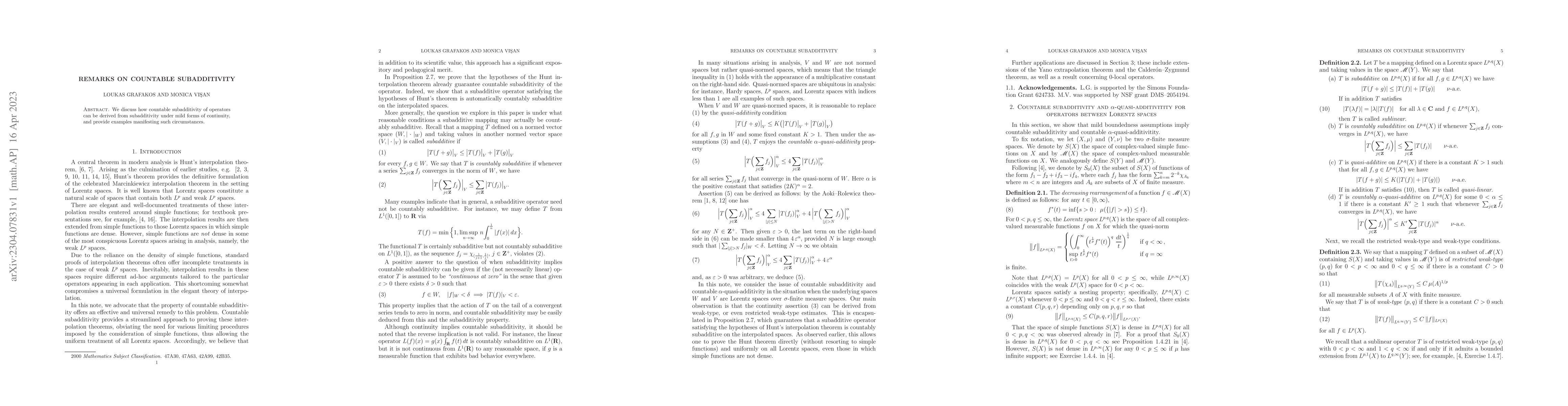 Thumbnail for Remarks on countable subadditivity