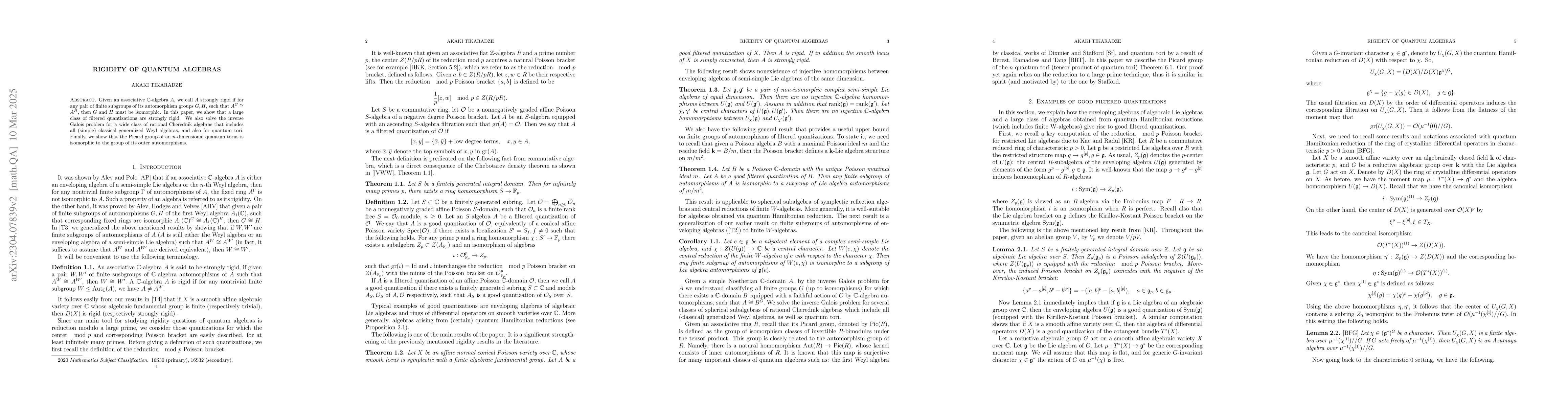 Thumbnail for Rigidity of quantum algebras