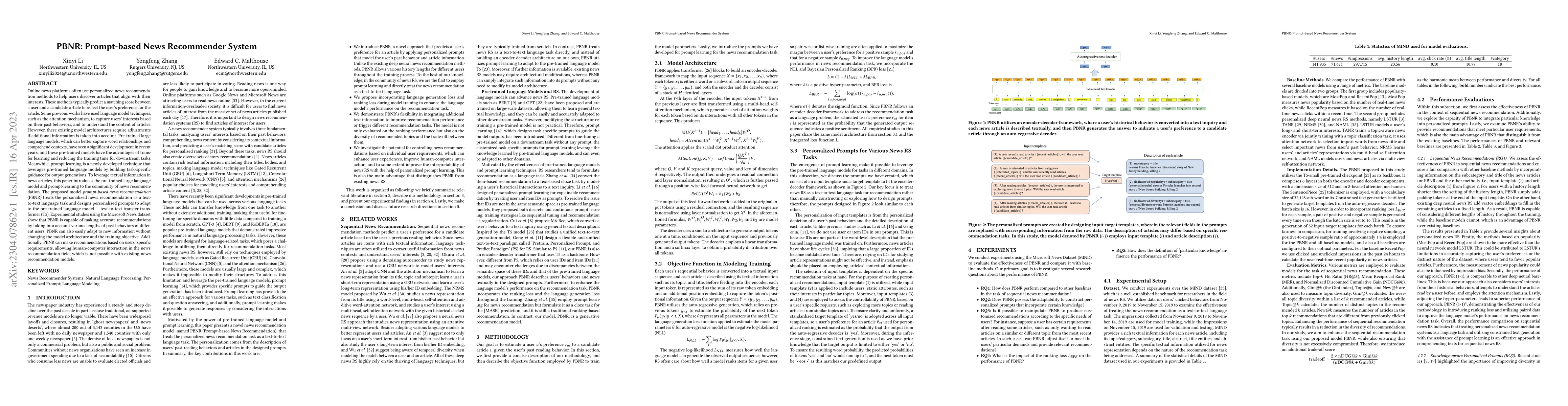 Thumbnail for PBNR: Prompt-based News Recommender System