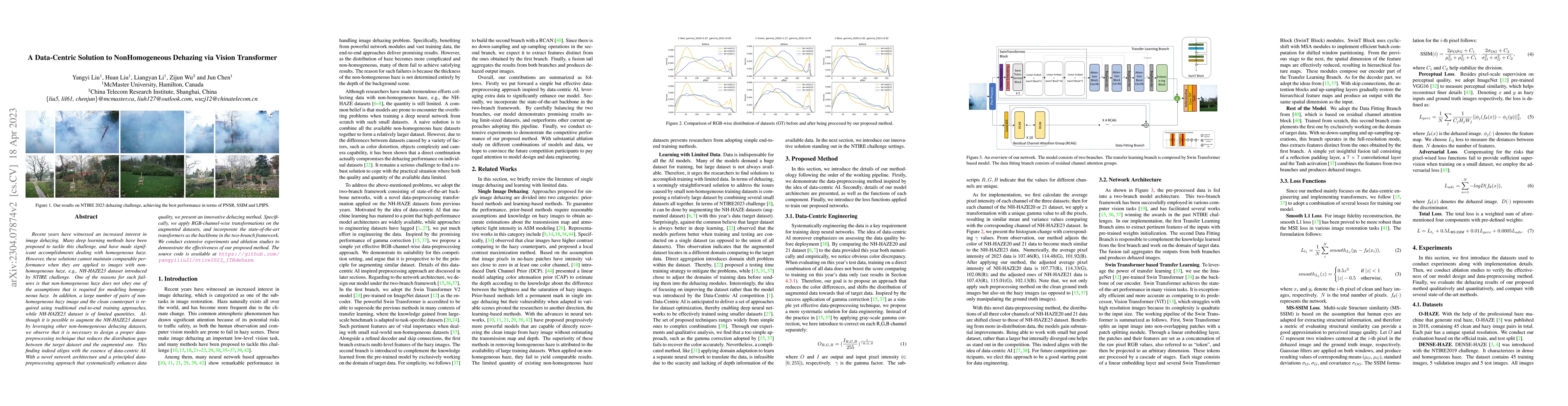 Thumbnail for A Data-Centric Solution to NonHomogeneous Dehazing via Vision
  Transformer