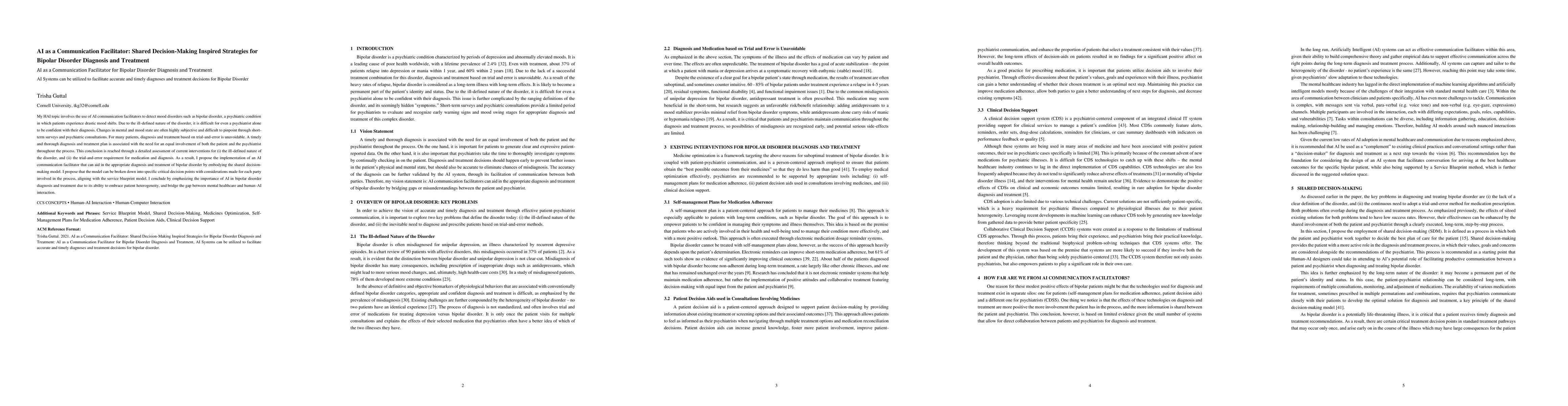 Thumbnail for AI as a Communication Facilitator: Shared Decision-Making Inspired
  Strategies for Bipolar Disorder Diagnosis and Treatment
