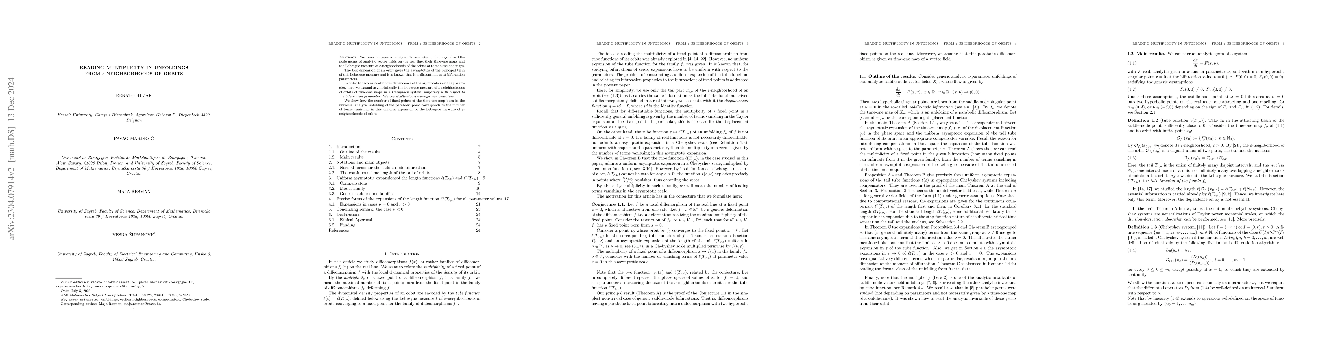 Thumbnail for Reading multiplicity in unfoldings from epsilon-neighborhoods of orbits