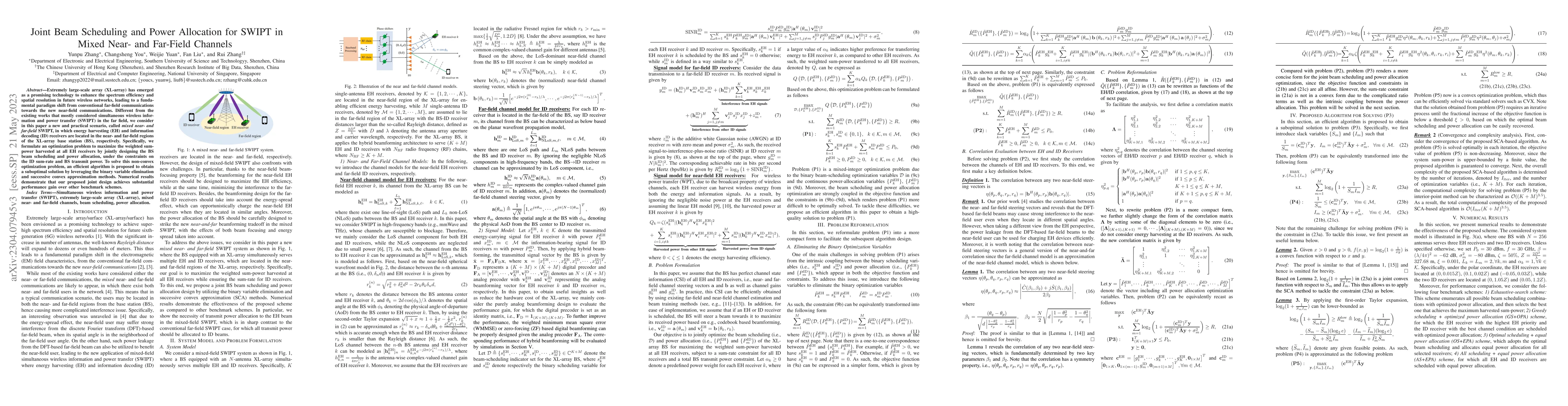 Thumbnail for Joint Beam Scheduling and Power Allocation for SWIPT in Mixed Near- and
  Far-Field Channels