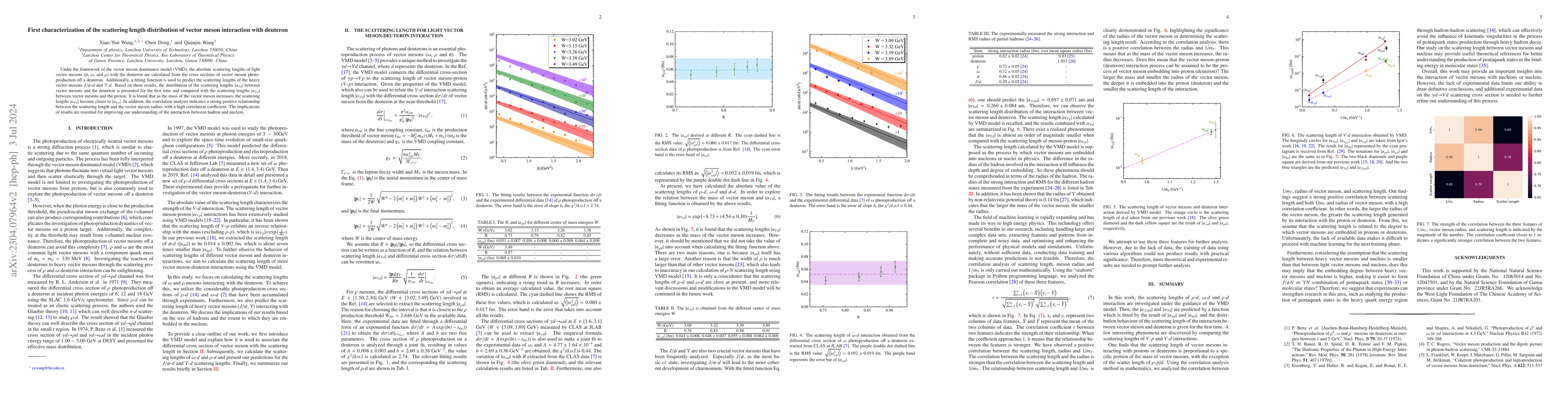 Thumbnail for First characterization of the scattering length distribution of vector
  meson interaction with deuteron