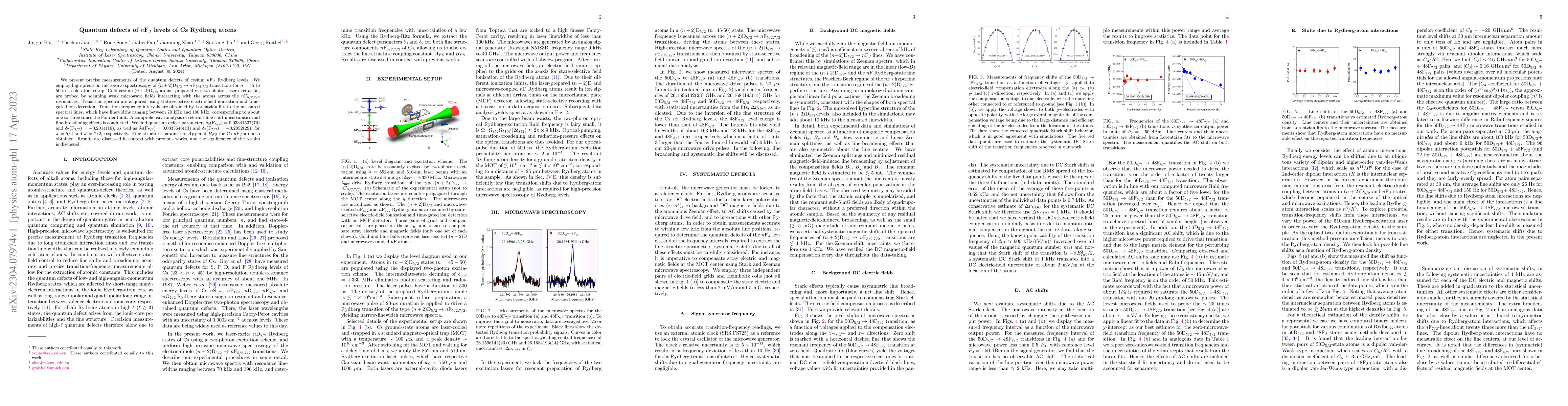 Thumbnail for Quantum defects of $n$F$_J$ levels of Cs Rydberg atoms