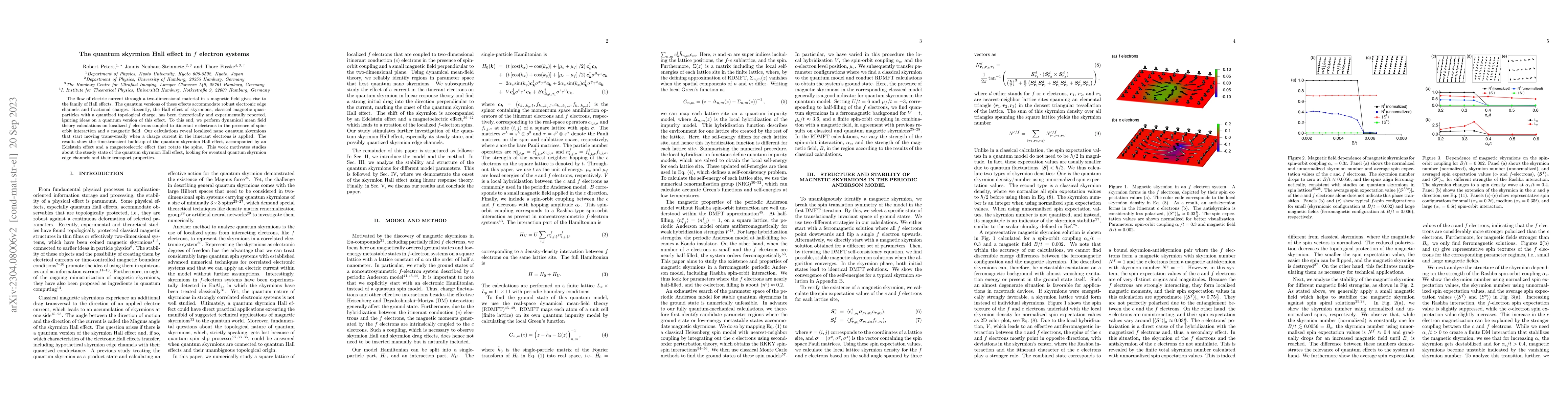 Thumbnail for The quantum skyrmion Hall effect in f electron systems
