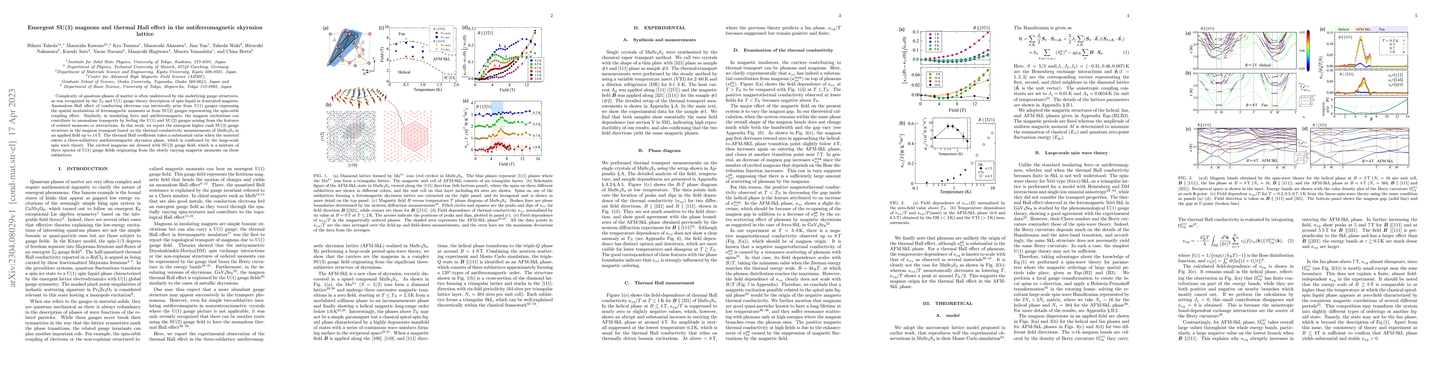 Thumbnail for Emergent SU(3) magnons and thermal Hall effect in the antiferromagnetic
  skyrmion lattice