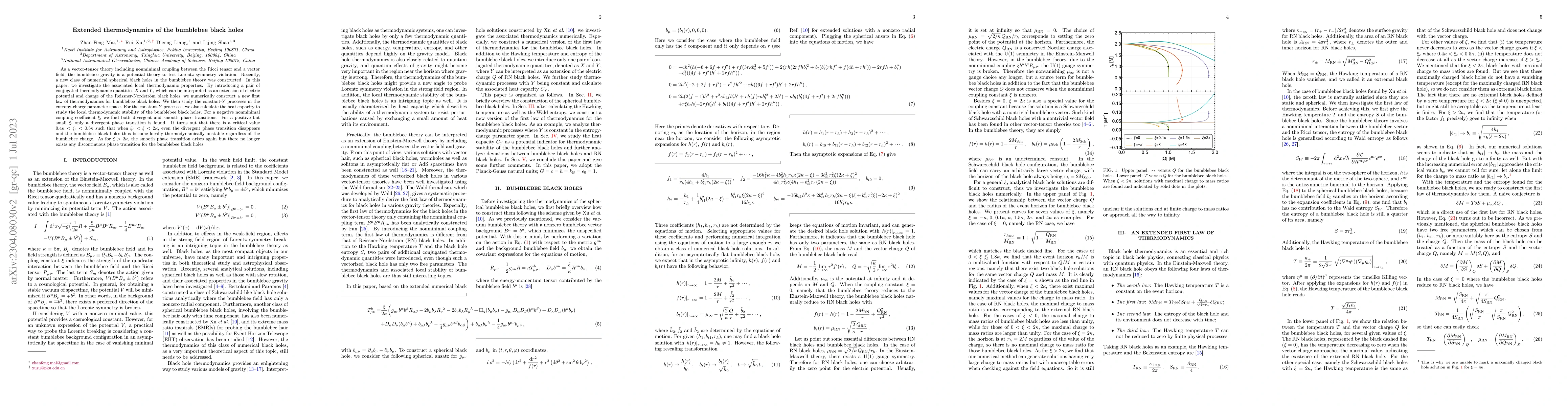 Thumbnail for Extended thermodynamics of the bumblebee black holes
