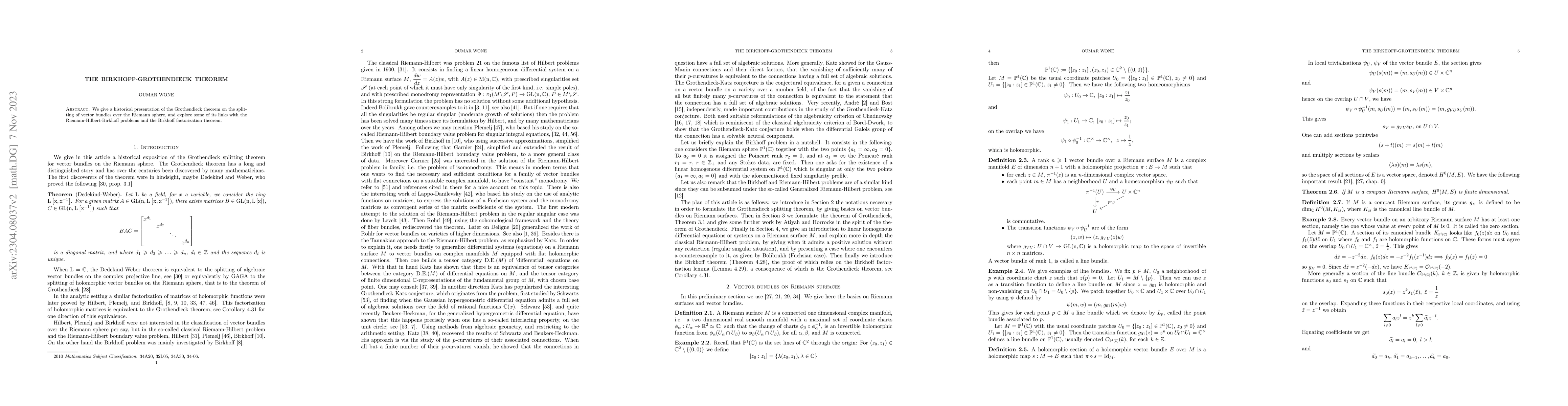 Thumbnail for The Birkhoff-Grothendieck theorem