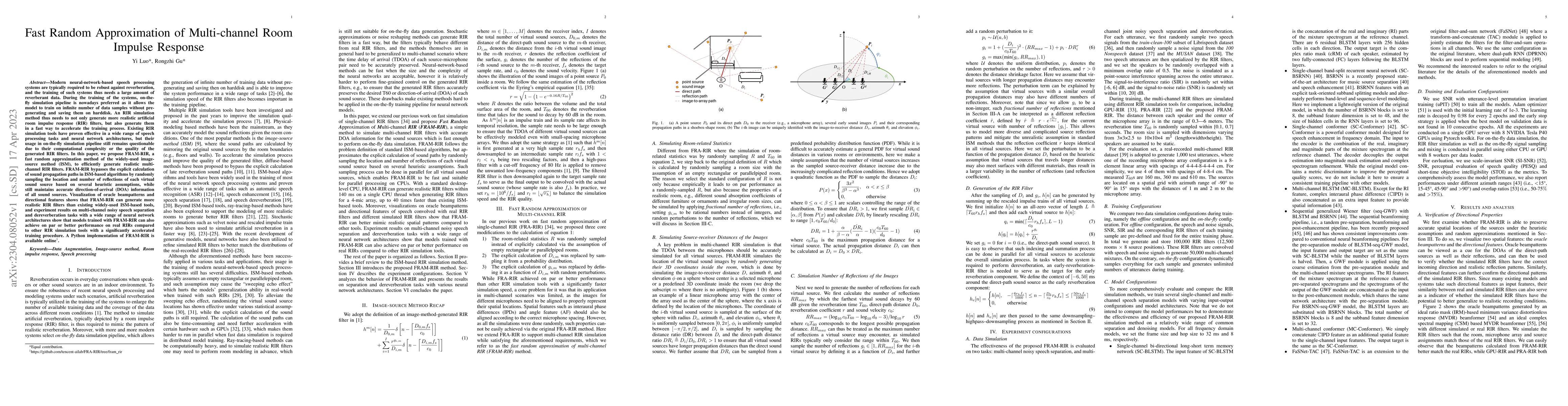 Thumbnail for Fast Random Approximation of Multi-channel Room Impulse Response