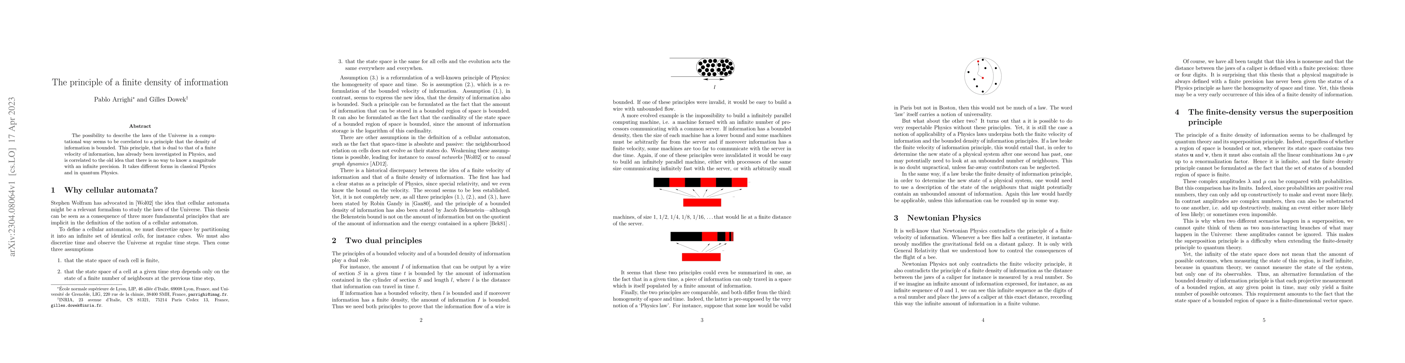 Thumbnail for The principle of a finite density of information
