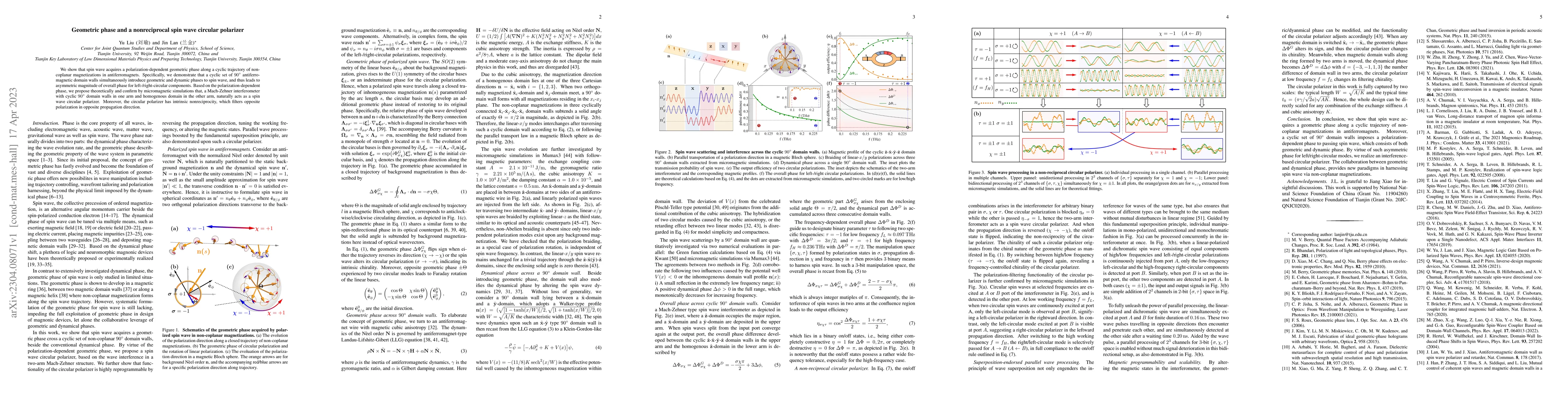 Thumbnail for Geometric phase and a nonreciprocal spin wave circular polarizer